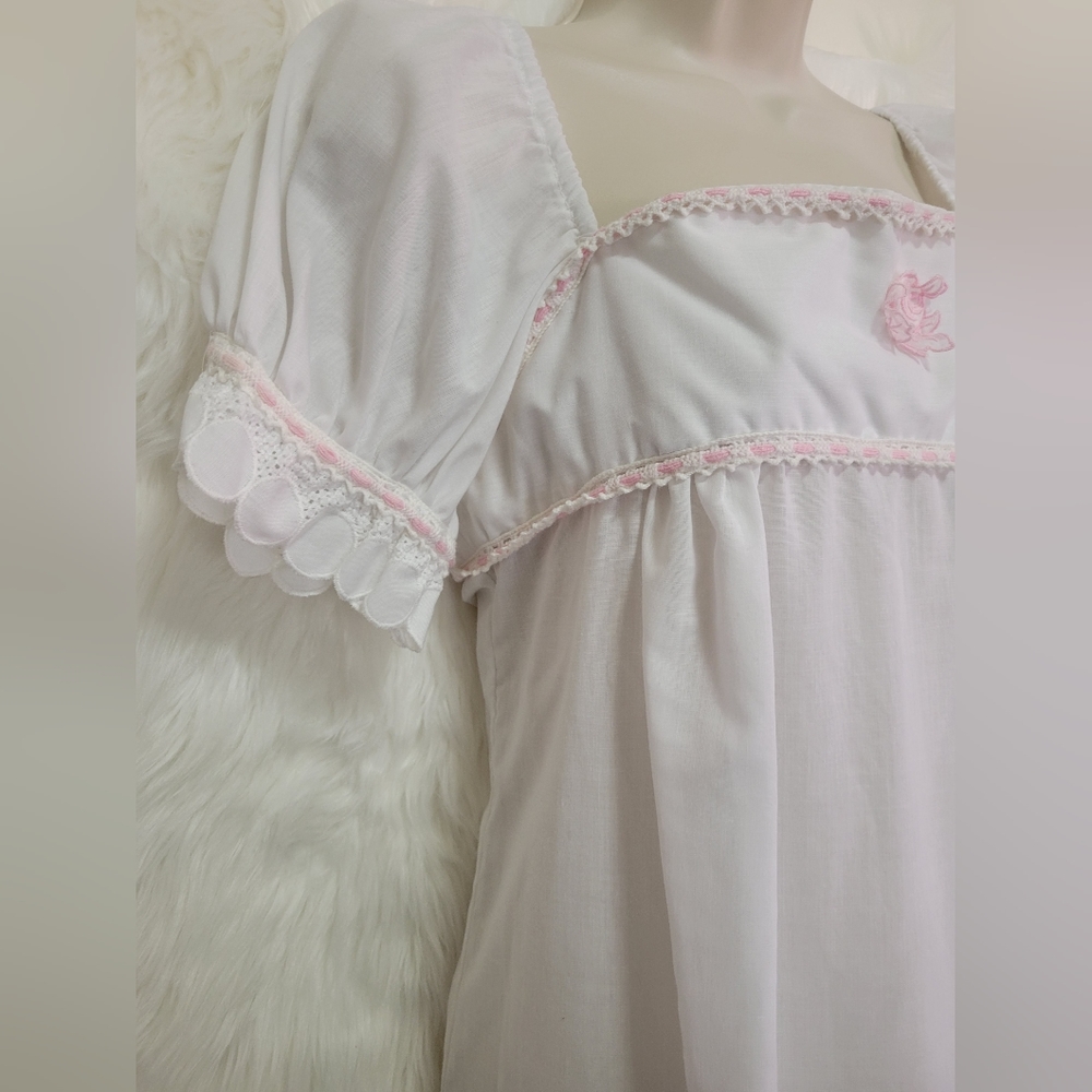 Old Fashioned Nightgown Cotton Romantic Regency V… - image 5